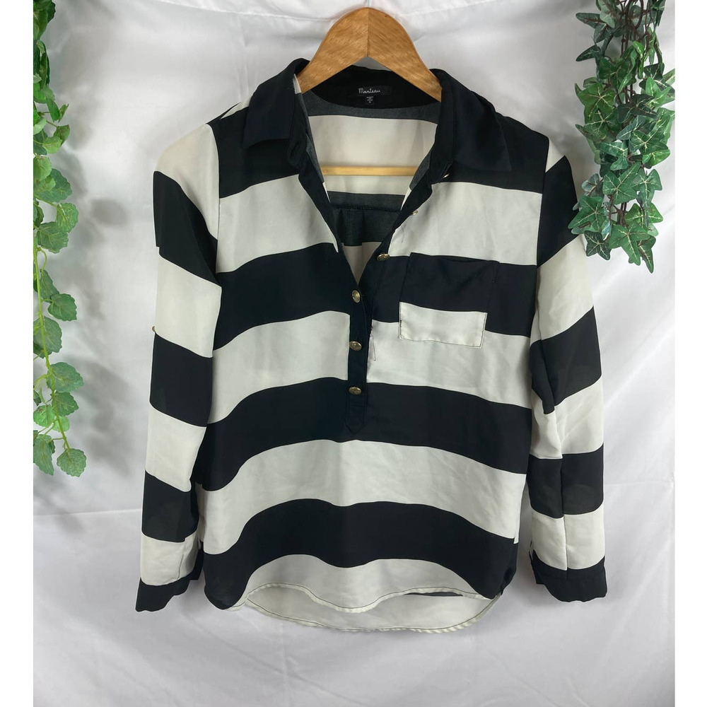 4/$25 Monteau striped chiffon blouse